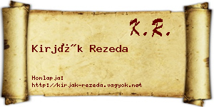 Kirják Rezeda névjegykártya